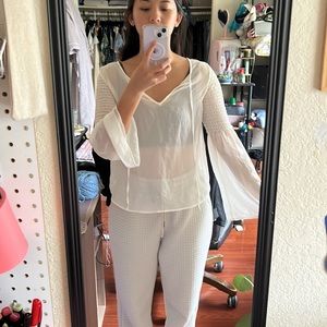 Express White Mesh Top Cover Up Summer Top